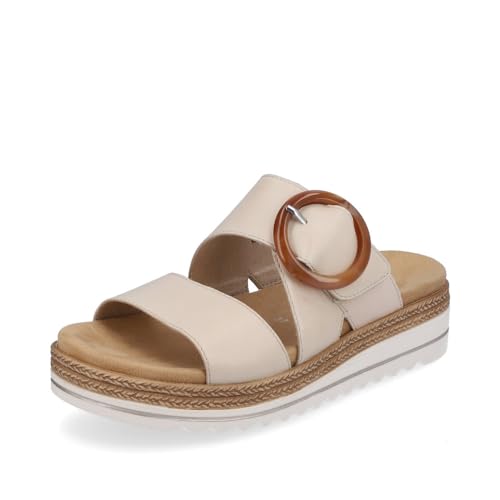 Remonte Damen Pantoletten D0Q51, Frauen Slipper,lose Einlage,Sommerschuhe,sommerclogs,Sandalen,Freizeitschuhe,Schlupfschuhe,Weiss Kombi (80),37 EU von Remonte