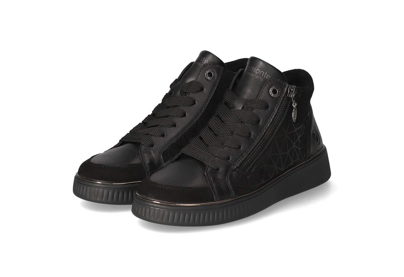 Remonte Remonte D2E70-00 Damen Leder & Textil schwarz Schnürstiefel von Remonte