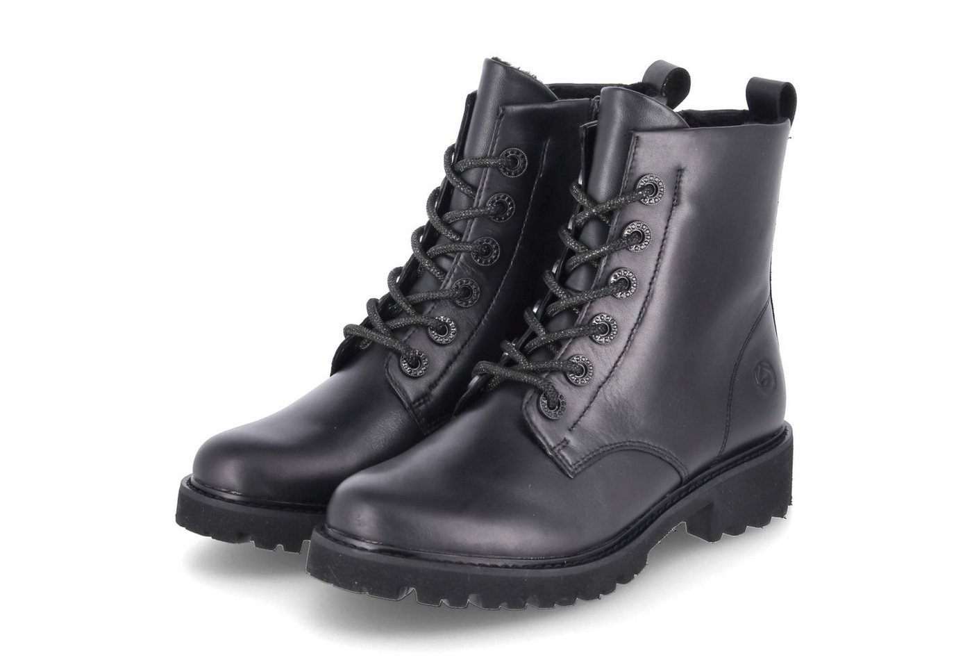 Remonte Remonte D8653-00 Damen Glattleder schwarz Schnürstiefel von Remonte