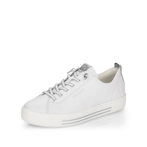 Remonte Damen Low-Top Sneaker D0913, Frauen Halbschuhe,lose Einlage,Freizeitschuhe,Turnschuhe,Laufschuhe,Freizeit,sportlich,Weiss Kombi (80),37 EU von Remonte