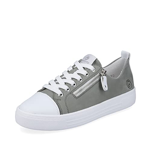 Remonte Damen Bequemschuhe D0917, Frauen Schnürschuhe,lose Einlage,Low-tie,Komfortschuhe,Halbschuhe,schnürschuhe,schnürer,grün Kombi,39 EU / 6 UK von Remonte