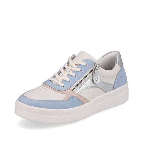 Remonte Damen D0J01 Sneaker, Aqua/Offwhite/Rose/Silver / 82, 44 EU von Remonte