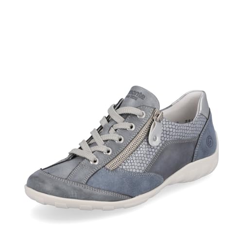 Remonte Damen Low-Top Sneaker R3410, Frauen Halbschuhe,lose Einlage,Freizeitschuhe,Turnschuhe,Laufschuhe,schnürschuhe,schnürer,blau Kombi (14),39 EU von Remonte