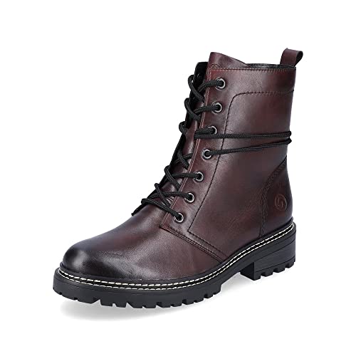 Remonte Damen Biker Boots D0B75, Frauen Stiefeletten,lose Einlage,bootee,booties,halbstiefel,kurzstiefel,uebergangsschuhe,rot,37 EU / 4 UK von Remonte