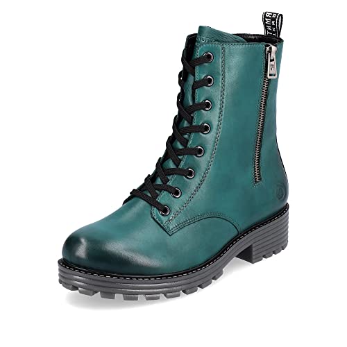 Remonte Damen Biker Boots D0W71, Frauen Stiefeletten,lose Einlage,halbstiefel,kurzstiefel,uebergangsschuhe,uebergangsstiefel,warm,blau,41 EU / 7.5 UK von Remonte