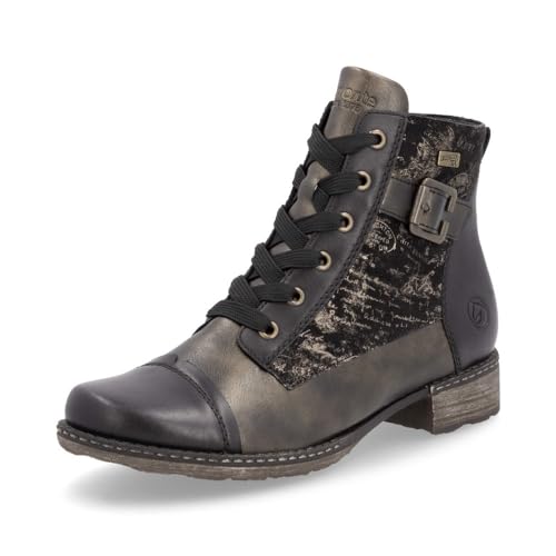 Remonte Damen Combat Boots D4381, Frauen Stiefeletten,lose Einlage,wasserabweisend,remonteTEX,uebergangsschuhe,schwarz Kombi (03),42 EU von Remonte