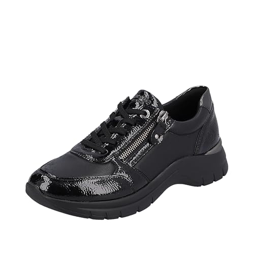 Remonte Damen D0G09 Sneaker, Black/Schwarz/blei / 01, 39 EU Weit von Remonte