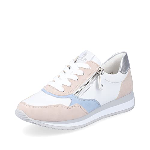 Remonte Damen D0H01 Sneaker, Rose/Weiss/Aqua/Silver/Weiss / 80, 36 EU von Remonte