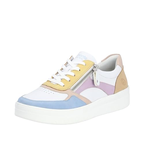 Remonte Damen D0J01 Sneaker, Aqua/Weiss/Rose/Sun/Mauve/Tan/Weiss / 83, 36 EU von Remonte