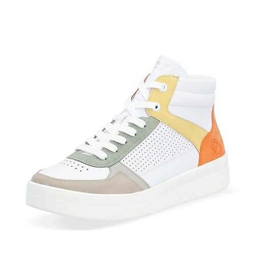 Remonte Damen D0J70 Sneaker, Cliff/Weiss/Vapor/Peppermint/Sun/Orange/Weiss / 81, 42 EU von Remonte