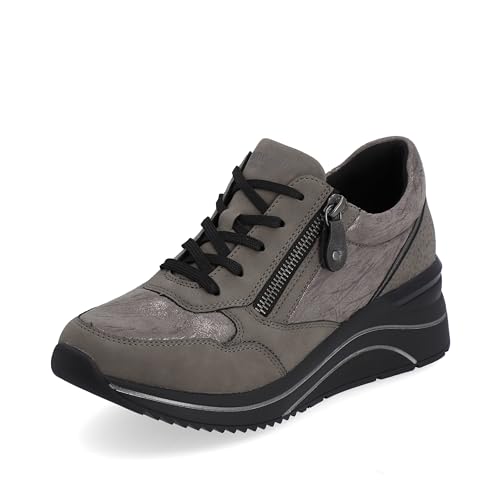 Remonte Damen D0T01 Sneaker, Maus/Gunmetal/Grau-metallic/Altsilber / 42, 36 EU Weit von Remonte