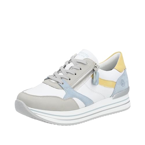 Remonte Damen D1323 Sneaker, Vapor/Weiss/Aqua/Sun/Ciel / 81, 37 EU von Remonte