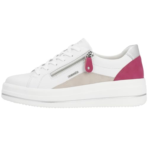 Remonte Damen D1C01 Sneaker, Weiss/Rose/Magenta/Silver/Weiss / 80, 36 EU von Remonte