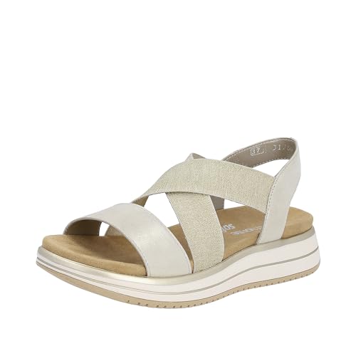 Remonte Damen D1J50 Sandale, Muschel/beige-Gold / 90, 37 EU von Remonte