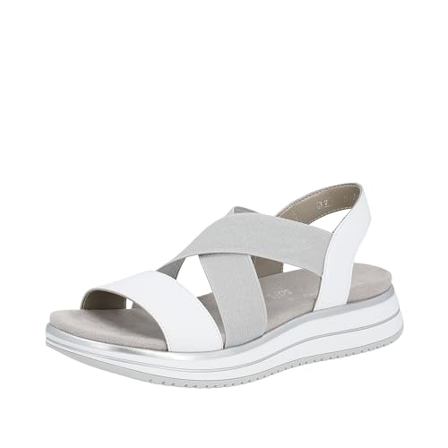 Remonte Damen D1J50 Sandale, Weiss/Frost-Silber / 80, 41 EU von Remonte