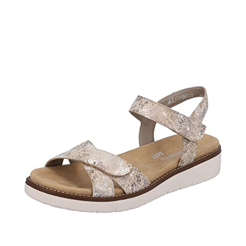 Remonte Damen D2049 Sandale, beige-metallic / 62, 45 EU von Remonte