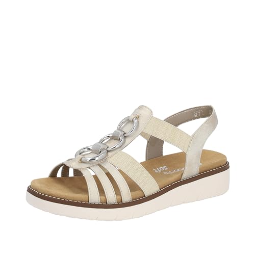 Remonte Damen D2073 Sandale, Muschel/beige-Gold / 60, 37 EU von Remonte