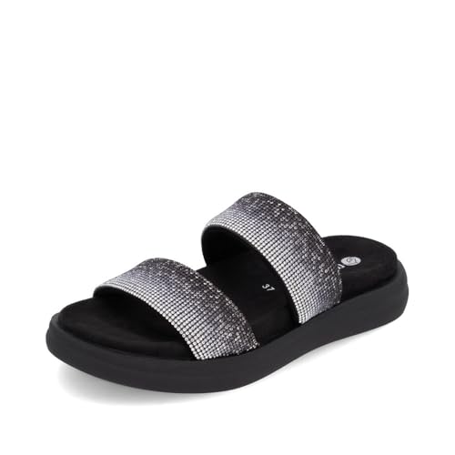 Remonte Damen D2N50, Frauen Slipper,Pantoletten,Slip on,Freizeitschuhe,Schlupfschuhe,schluepfschuhe,Slides,Slip-ons,Mules,schwarz Kombi (03),36 EU von Remonte