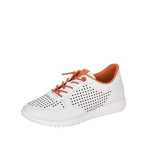 Remonte Damen D3103 Sneaker, Weiss/Weiss/orange / 80, 39 EU von Remonte