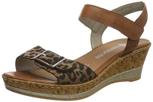 Remonte Damen D4754 Slingback Sandalen, Braun (Loam/Cayenne 24) von Remonte