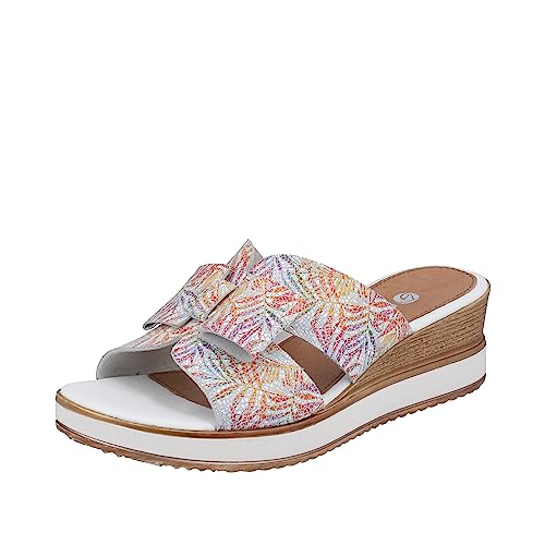 Remonte Damen D6456 Slipper, Weiss-Multi / 90, 39 EU von Remonte