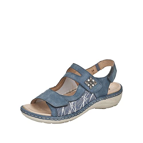 Remonte Damen D7647 Sandale, Adria/lightblue/hellgrau-Bianco / 16, 37 EU von Remonte