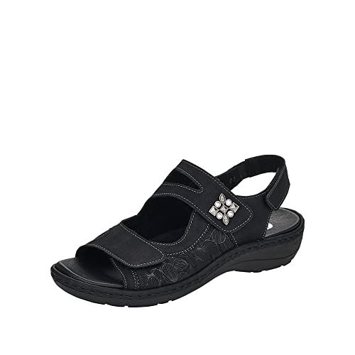 Remonte Damen D7647 Sandale, schwarz/schwarz/schwarz-Gunmetal / 01, 41 EU von Remonte
