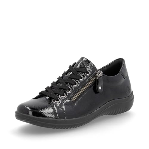 Remonte Damen Low-Top Sneaker D1E03, Frauen Halbschuhe,lose Einlage,straßenschuhe,Strassenschuhe,Sportschuhe,Freizeitschuhe,schwarz (01),38 EU von Remonte