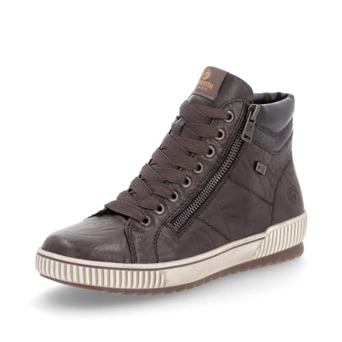 Remonte Damen High-Top Sneaker D0772, Frauen Halbschuhe,lose Einlage,wasserabweisend,remonteTEX,Freizeitschuhe,Laufschuhe,schnürer,braun (25),39 EU von Remonte
