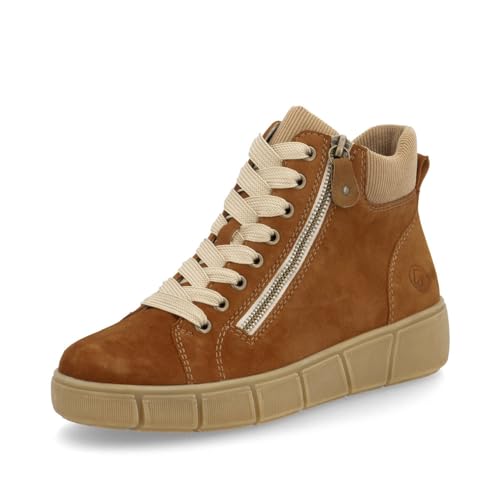 Remonte Damen High-Top Sneaker D1T70, Frauen Halbschuhe,lose Einlage,Strassenschuhe,Freizeitschuhe,Turnschuhe,Laufschuhe,schnürschuhe,braun (22),39 EU von Remonte
