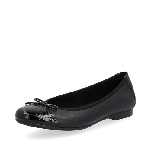 Remonte Damen Klassische Ballerinas D0K04, Frauen Flats,lose Einlage,klassisch elegant,Schleife,Ballerinen,Pumps,Halbschuhe,Slipper,schwarz (00),44 EU von Remonte