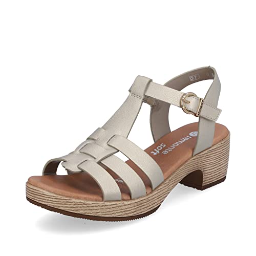 Remonte Damen Klassische Sandalen D0N50, Frauen Sandalen,freizeitschuhe,strandschuhe,sandaletten,bequem,sommerschuhe,offene,metallic,40 EU / 6.5 UK von Remonte