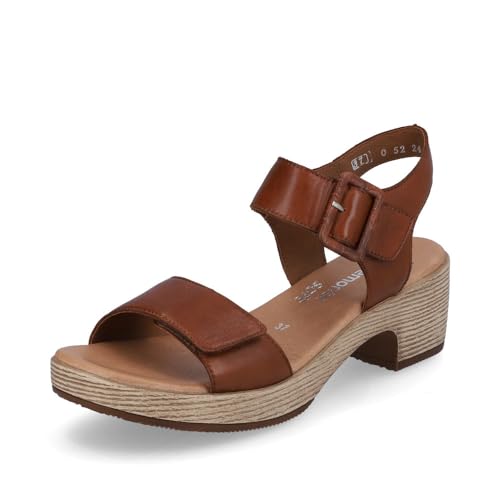 Remonte Damen Riemchensandalen D0N52, Frauen Sandalen,Sommerschuhe,Freizeitschuhe,offene Schuhe,Strandschuhe,Sandaletten,Absatz,braun (24),36 EU von Remonte