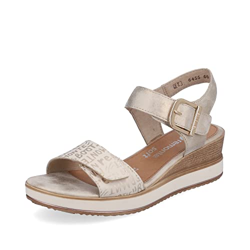 Remonte Damen Klassische Sandalen D6455, Frauen Sandalen,offene,schuhe,strandschuhe,sandaletten,bequem,sommerschuhe,beige kombi,39 EU / 6 UK von Remonte