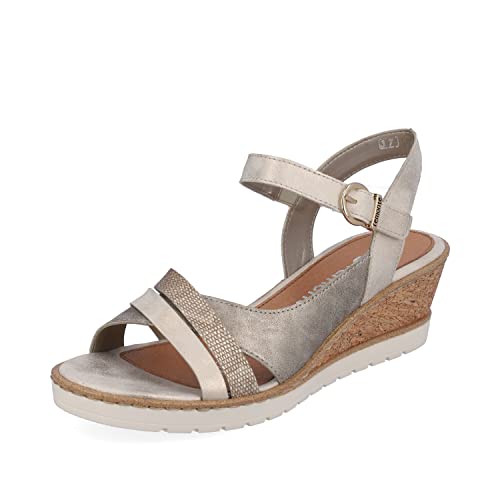 Remonte Damen Klassische Sandalen R6263, Frauen Sandalen,strandschuhe,sandaletten,bequem,sommerschuhe,freizeitschuhe,offene,beige kombi,37 EU / 4 UK von Remonte