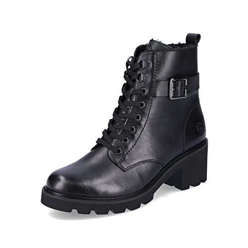 Remonte Damen Biker Boots D0A74, Frauen Stiefeletten,lose Einlage,winterschuhe,gefüttert,boots,stiefel,bootee,booties,schwarz,41 EU / 7.5 UK von Remonte