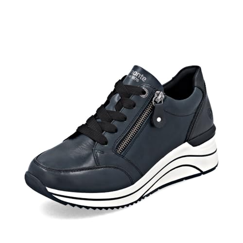 Remonte Damen Low-Top Sneaker D0700, Frauen Halbschuhe,lose Einlage,wasserabweisend,remonteTEX,Freizeit,sportlich,straßenschuhe,blau (15),44 EU von Remonte