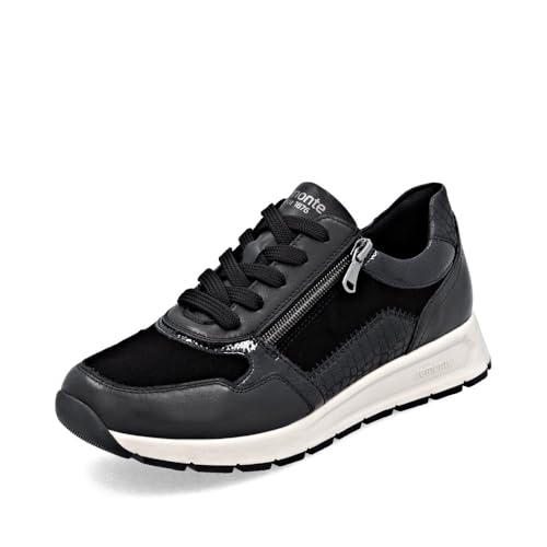 Remonte Damen Low-Top Sneaker D0700, Frauen Halbschuhe,lose Einlage,wasserabweisend,remonteTEX,Freizeit,sportlich,straßenschuhe,schwarz (02),41 EU von Remonte