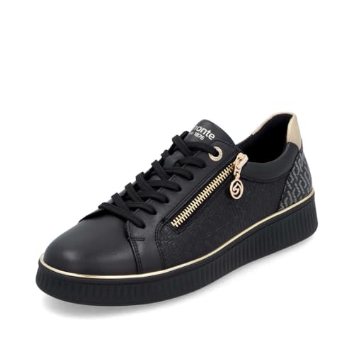 Remonte Damen Low-Top Sneaker D0700, Frauen Halbschuhe,lose Einlage,wasserabweisend,remonteTEX,Freizeit,sportlich,straßenschuhe,schwarz Kombi (03),38 EU von Remonte