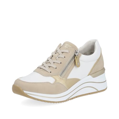 Remonte Damen Low-Top Sneaker D0T01, Frauen Halbschuhe,lose Einlage,Freizeitschuhe,Turnschuhe,Laufschuhe,schnürschuhe,schnürer,Weiss Kombi (80),41 EU von Remonte