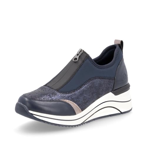 Remonte Damen Low-Top Sneaker D0T08, Frauen Halbschuhe,lose Einlage,Turnschuhe,Laufschuhe,Freizeit,sportlich,straßenschuhe,blau Kombi (12),40 EU von Remonte