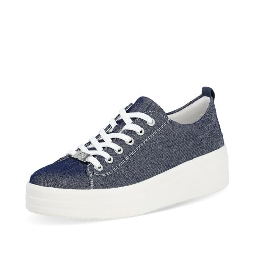 Remonte Damen Low-Top Sneaker D1C03, Frauen Halbschuhe,lose Einlage,Freizeitschuhe,Laufschuhe,schnürschuhe,schnürer,Plateausohle,blau (14),41 EU von Remonte