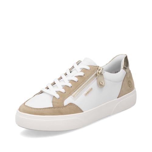 Remonte Damen Low-Top Sneaker D2J01, Frauen Halbschuhe,lose Einlage,Sportschuhe,Freizeitschuhe,Turnschuhe,Laufschuhe,Freizeit,Weiss Kombi (82),40 EU von Remonte