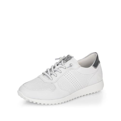 Remonte Damen Low-Top Sneaker D3100, Frauen Halbschuhe,lose Einlage,Sportschuhe,Freizeitschuhe,Turnschuhe,Laufschuhe,schnürer,Weiss Kombi (80),37 EU von Remonte