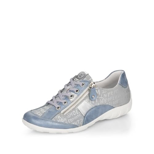 Remonte Damen Low-Top Sneaker R3403, Frauen Halbschuhe,lose Einlage,Strassenschuhe,Freizeitschuhe,Turnschuhe,Laufschuhe,schnürer,blau Kombi (14),44 EU von Remonte