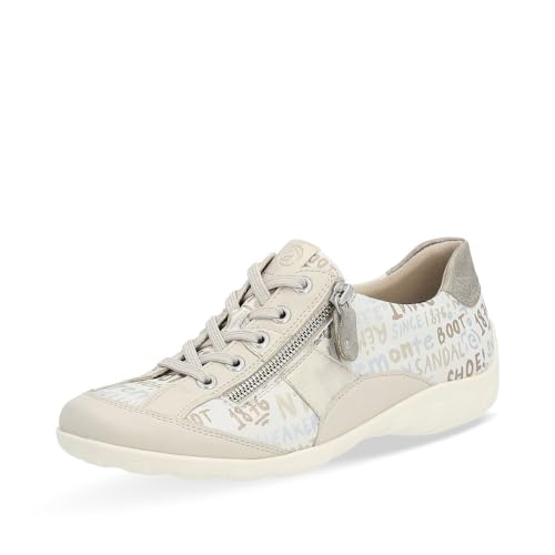 Remonte Damen Low-Top Sneaker R3403, Frauen Halbschuhe,lose Einlage,Turnschuhe,Laufschuhe,schnürschuhe,schnürer,straßenschuhe,beige Kombi (61),38 EU von Remonte