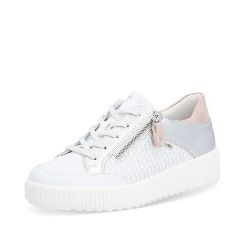 Remonte Damen Low-Top Sneaker R7901, Frauen Halbschuhe,lose Einlage,Laufschuhe,schnürschuhe,schnürer,Plateausohle,Sportschuhe,Weiss Kombi (81),38 EU von Remonte