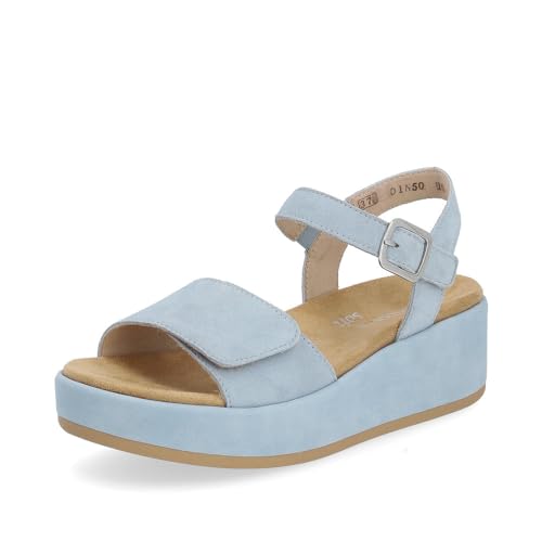 Remonte Damen Plateausandalen D1N50, Frauen Sandalen,lose Einlage,dicke sohle,sommerschuhe,freizeitschuhe,offene schuhe,strandschuhe,blau (10),38 EU von Remonte