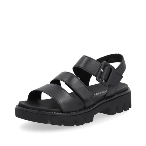 Remonte Damen Plateausandalen D7957, Frauen Sandalen,Strandschuhe,Plateausandaletten,Dicke Sohle,bequem,Sommerschuhe,Freizeitschuhe,schwarz (00),37 EU von Remonte