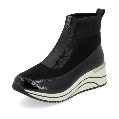 Remonte Damen High-Top Sneaker D0T71, Frauen Halbschuhe,lose Einlage,Freizeitschuhe,Turnschuhe,Laufschuhe,Stiefel,halbstiefel,Boots,schwarz (01),42 EU von Remonte